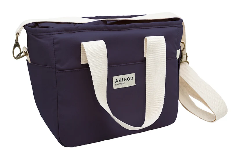 Lunch bag isotherme Akinod 08:17 en polycoton bleu navy 7L