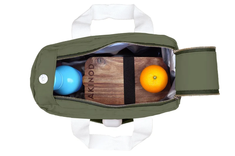 Lunch bag isotherme Akinod 08:17 en polycoton olive 7L