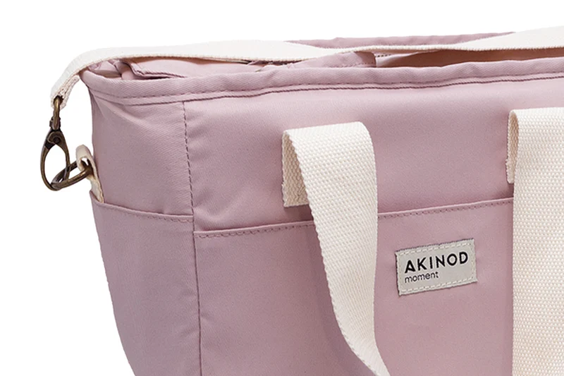 Lunch bag isotherme Akinod 08:17 en polycoton rose 7L