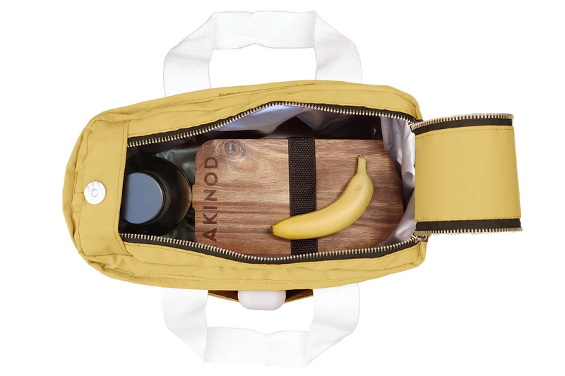 Lunch bag isotherme Akinod 08:17 en polycoton moutarde 7L