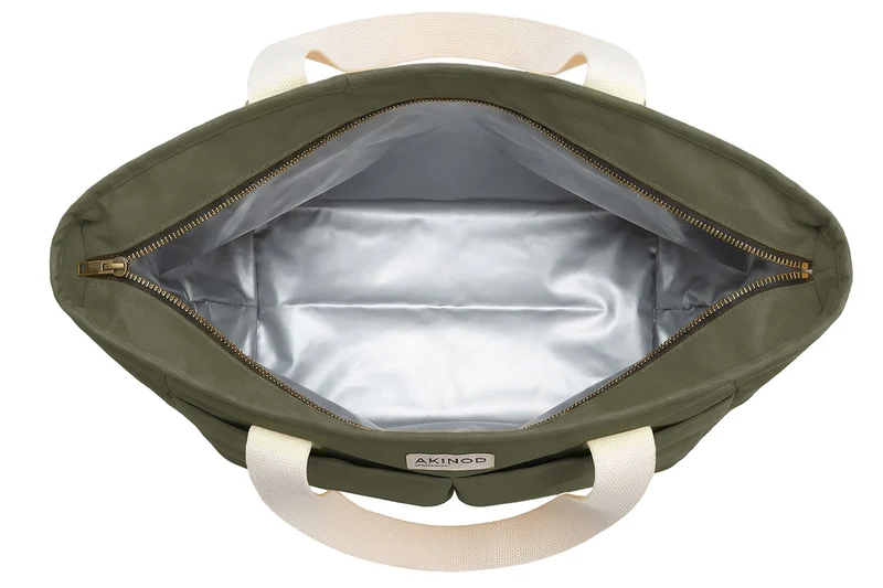 Lunch bag isotherme Akinod 10:47 en polycoton olive 21L