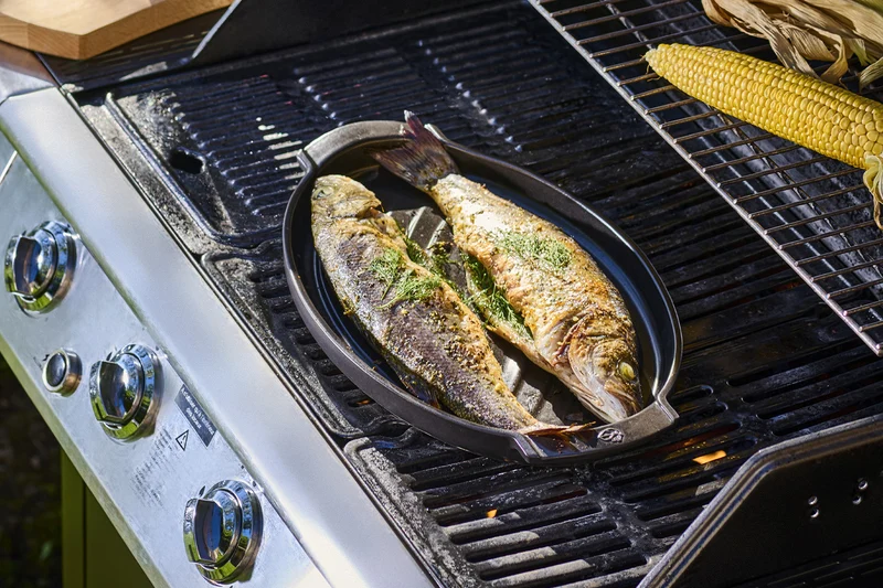 Grill poisson noir Peugeot Grill to Table en céramique - 41x26cm