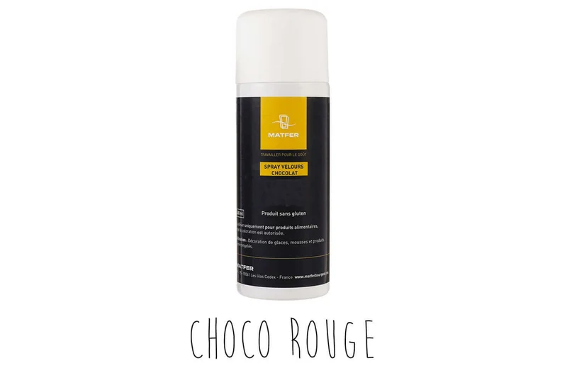 Spray velours pour pâtisserie Matfer choco rouge 400ml