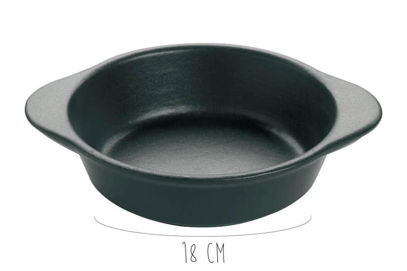 Plat rond creux en fonte émaillée noire