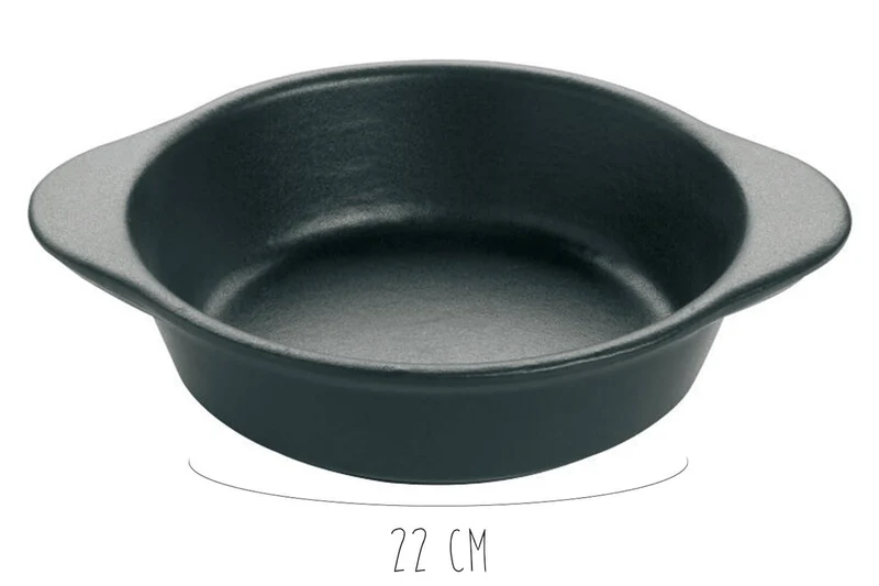 Plat rond creux en fonte émaillée noire