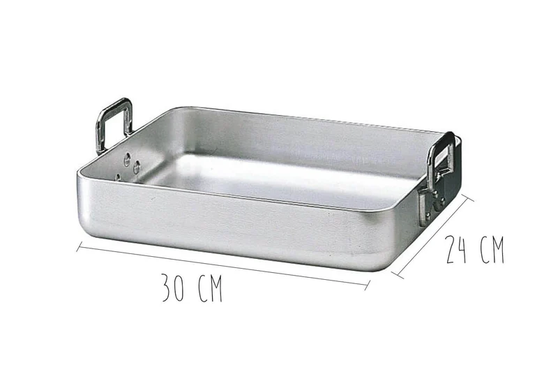 Plat à rôtir en aluminium avec anses rivetées