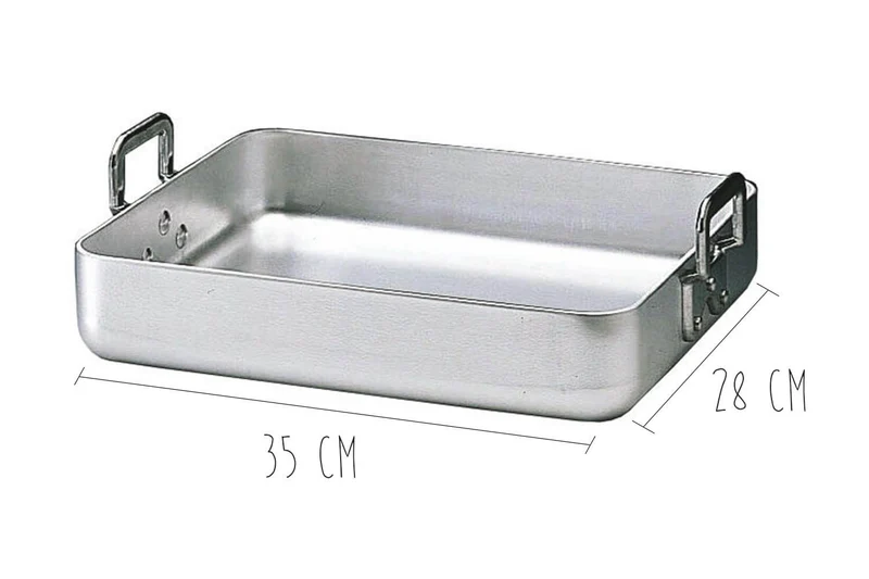 Plat à rôtir en aluminium avec anses rivetées