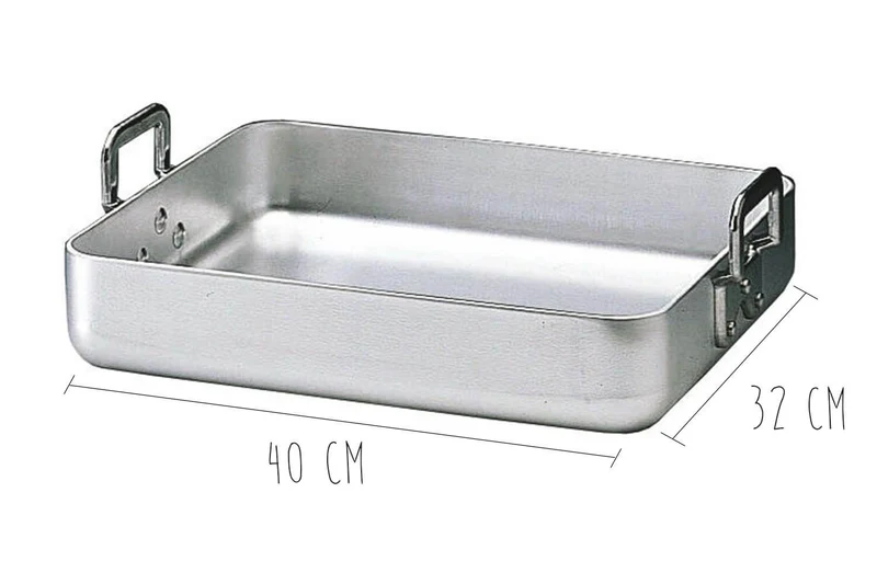 Plat à rôtir en aluminium avec anses rivetées