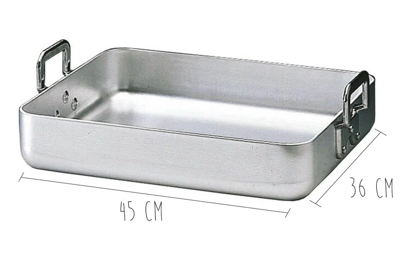 Plat à rôtir en aluminium avec anses rivetées