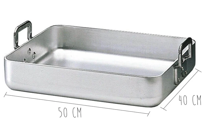 Plat à rôtir en aluminium avec anses rivetées