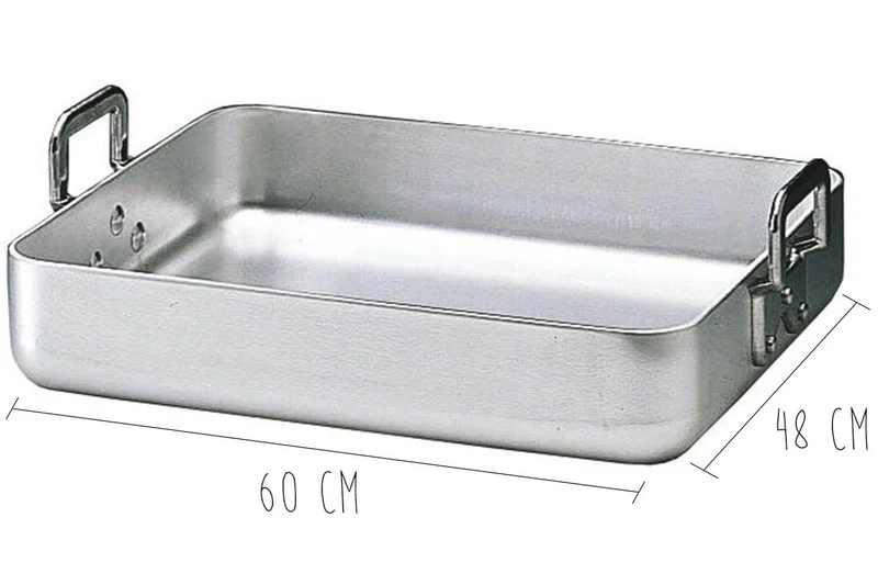 Plat à rôtir en aluminium avec anses rivetées