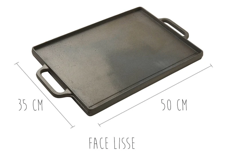 Plancha grill réversible en fonte - 50x35cm