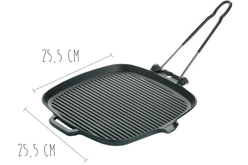 Grill viande carré en fonte - 25,5x25,5cm