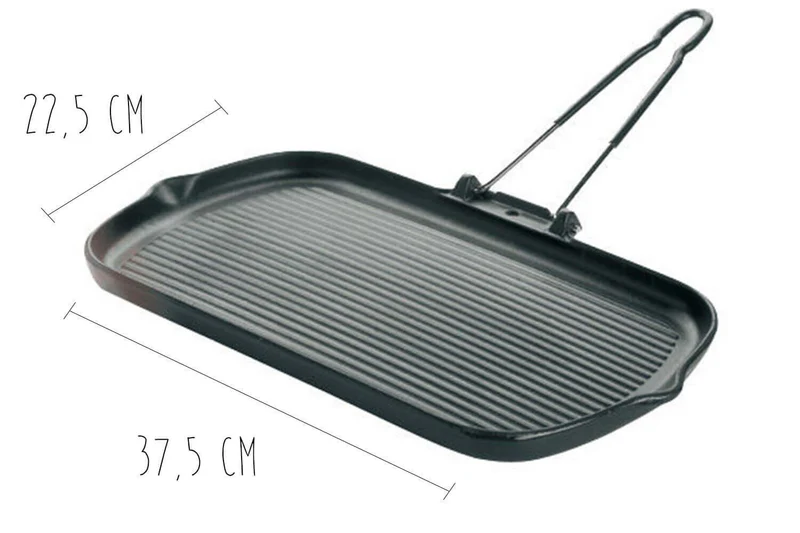Grill viande rectangle en fonte - 37,5x22,5cm