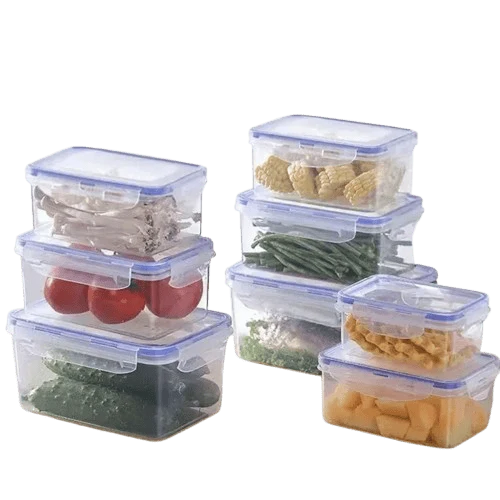 Boîte Hermétique Plastique avec Couvercle - Lot de 8 Pièces
