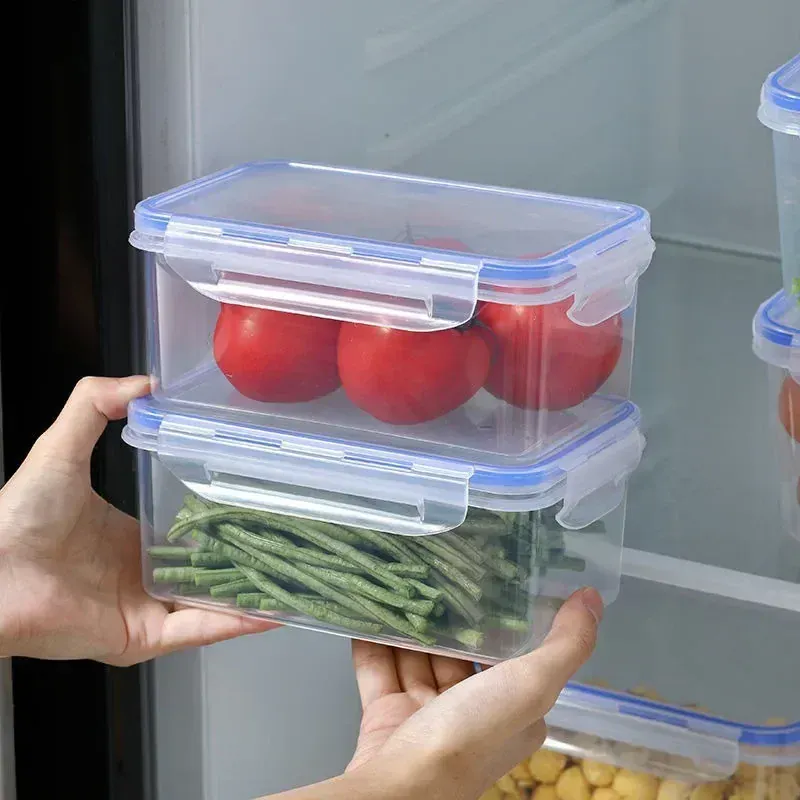 Boîte Hermétique Plastique avec Couvercle - Lot de 8 Pièces