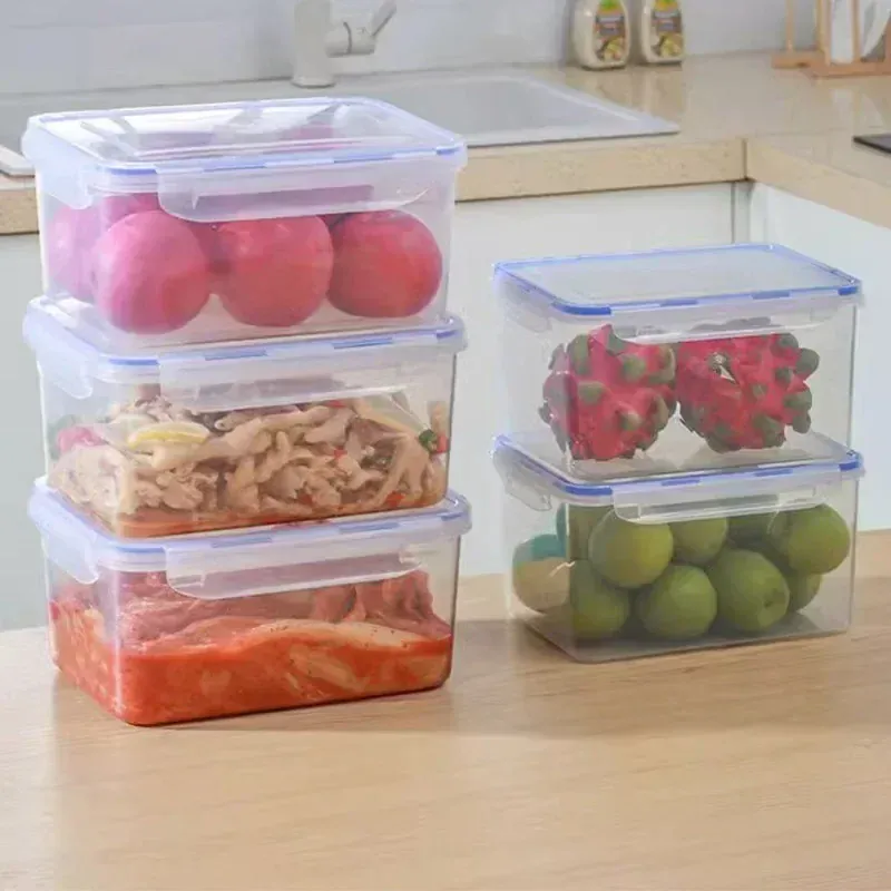 Boîte Hermétique Plastique avec Couvercle - Lot de 8 Pièces
