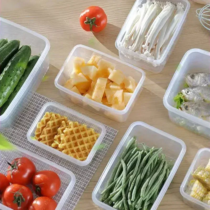 Boîte Hermétique Plastique avec Couvercle - Lot de 8 Pièces