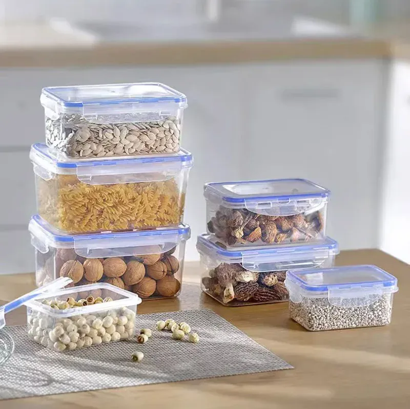 Boîte Hermétique Plastique avec Couvercle - Lot de 8 Pièces