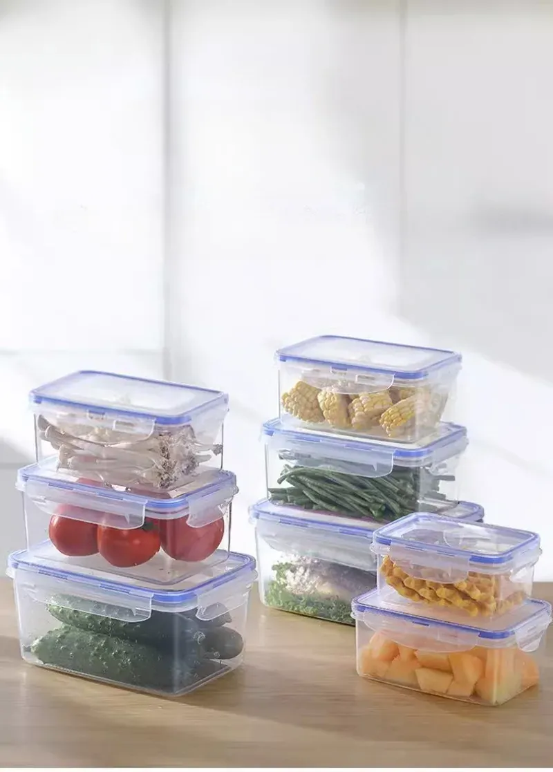 Boîte Hermétique Plastique avec Couvercle - Lot de 8 Pièces