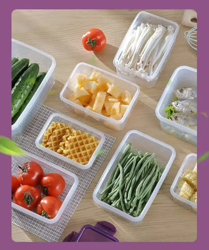 Boîte Hermétique Plastique avec Couvercle - Lot de 8 Pièces