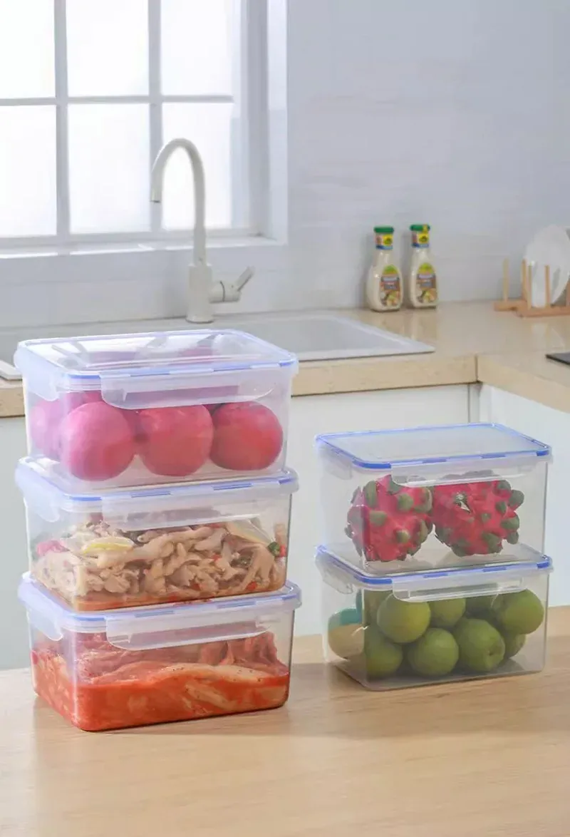 Boîte Hermétique Plastique avec Couvercle - Lot de 8 Pièces