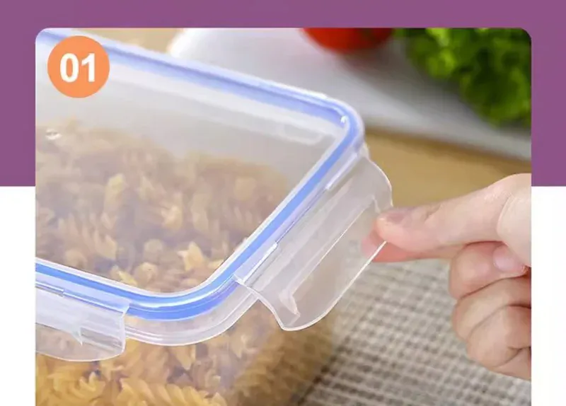 Boîte Hermétique Plastique avec Couvercle - Lot de 8 Pièces