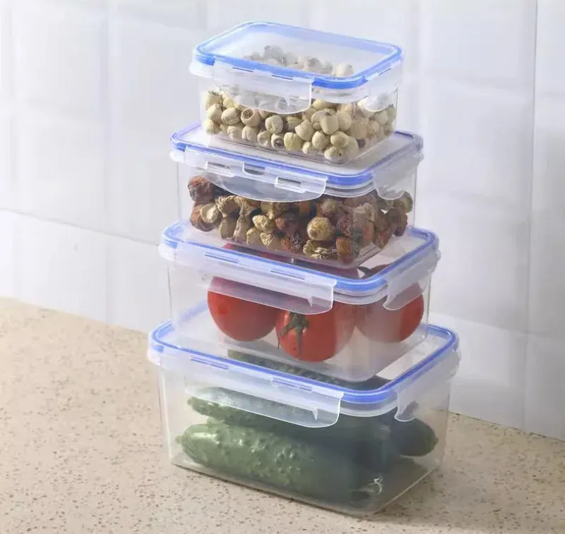 Boîte Hermétique Plastique avec Couvercle - Lot de 8 Pièces