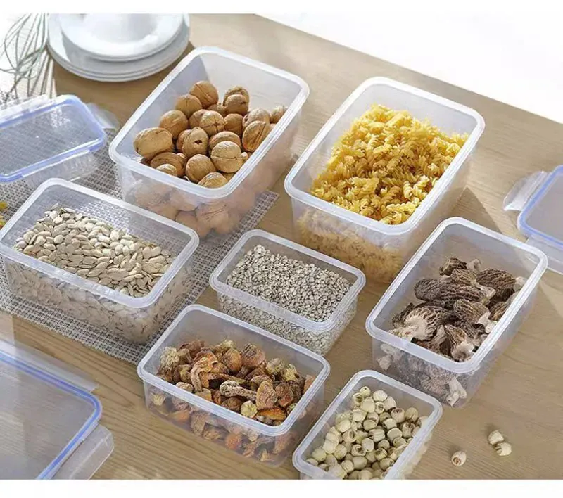 Boîte Hermétique Plastique avec Couvercle - Lot de 8 Pièces