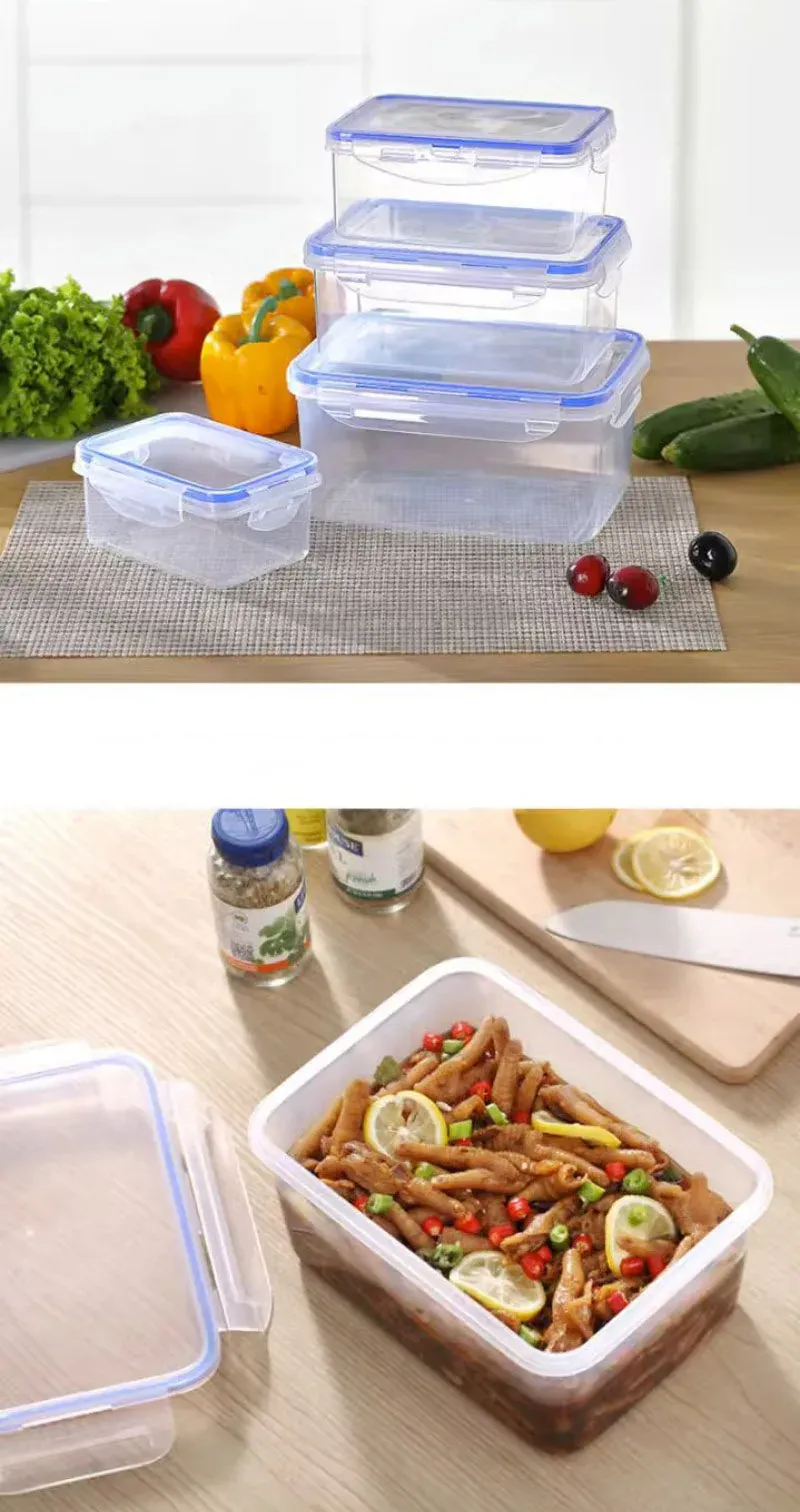 Boîte Hermétique Plastique avec Couvercle - Lot de 8 Pièces