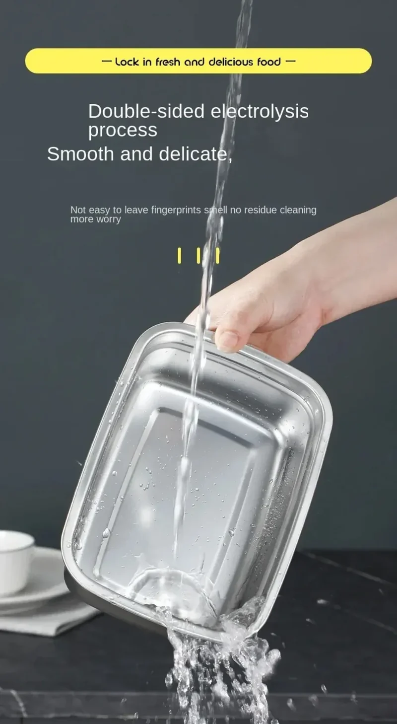 Boîte Hermétique Inox 600 à 3200 ml Anti-fuite Compatible Micro-ondes