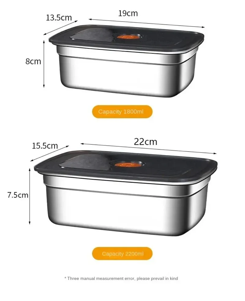 Boîte Hermétique Inox 600 à 3200 ml Anti-fuite Compatible Micro-ondes