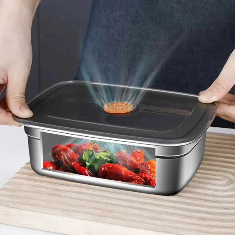 Boîte Hermétique Inox 600 à 3200 ml Anti-fuite Compatible Micro-ondes
