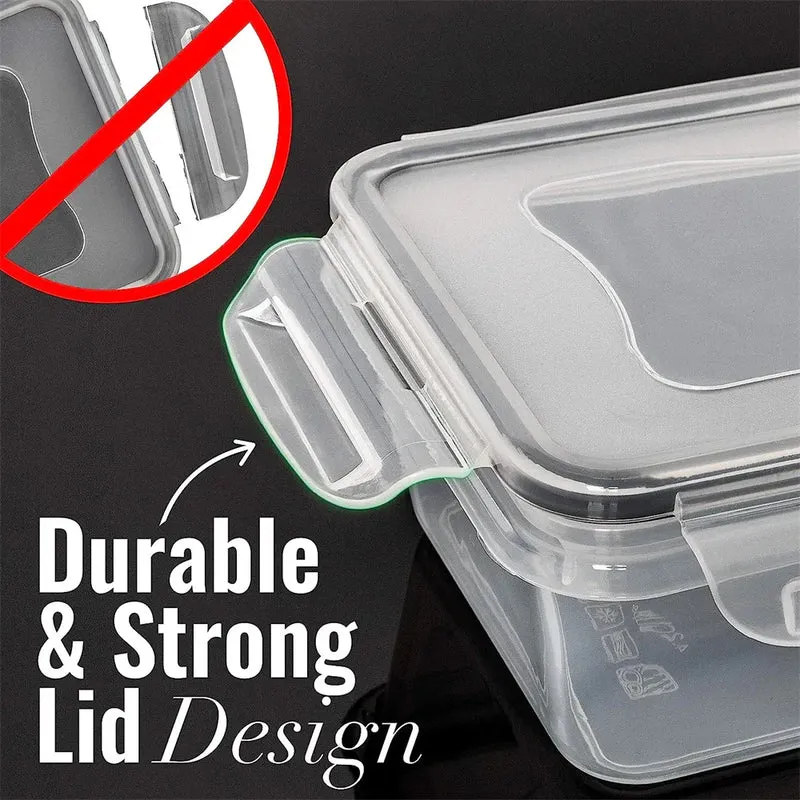 Lot Boîtes Hermétiques Plastique 10 pièces 840ml Compatibles Micro-ondes