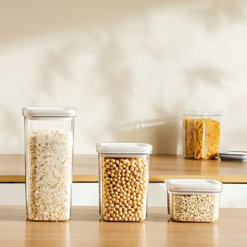 Boîte Hermétique Transparent en Plastique avec Couvercle - Lot de 3
