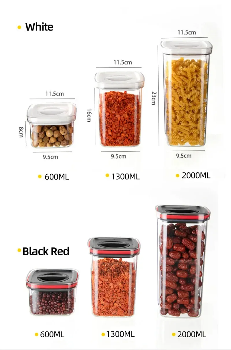 Boîte Hermétique Transparent en Plastique avec Couvercle - Lot de 3