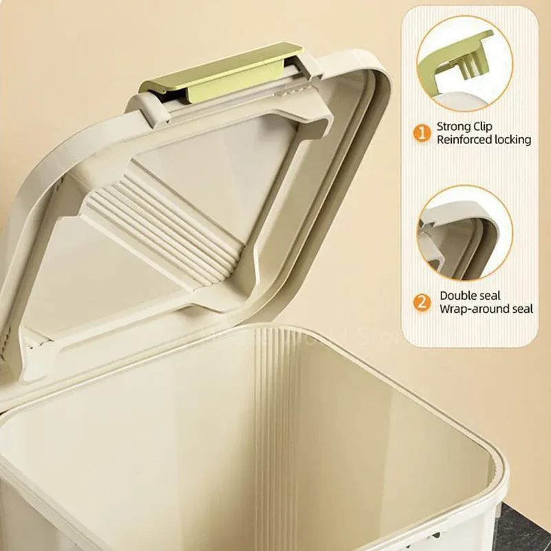 Boîte Conservation Riz 10L Hermétique Anti-Insectes Avec Couvercle