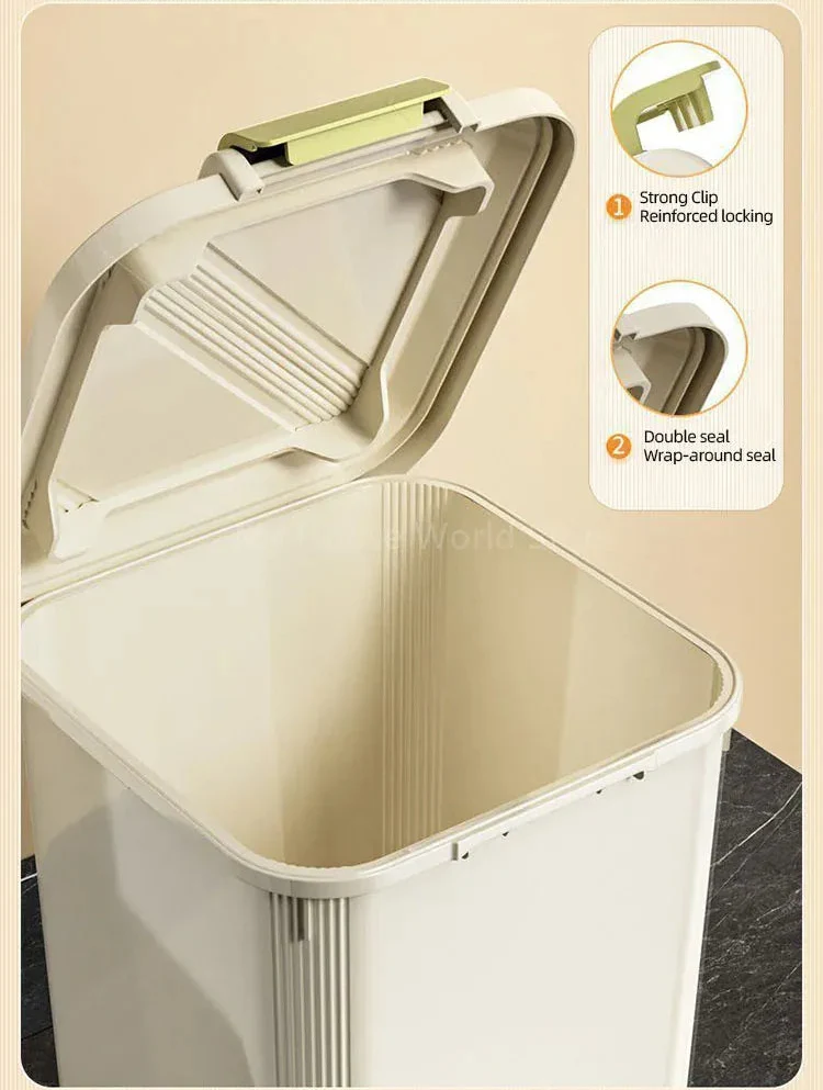 Boîte Conservation Riz 10L Hermétique Anti-Insectes Avec Couvercle