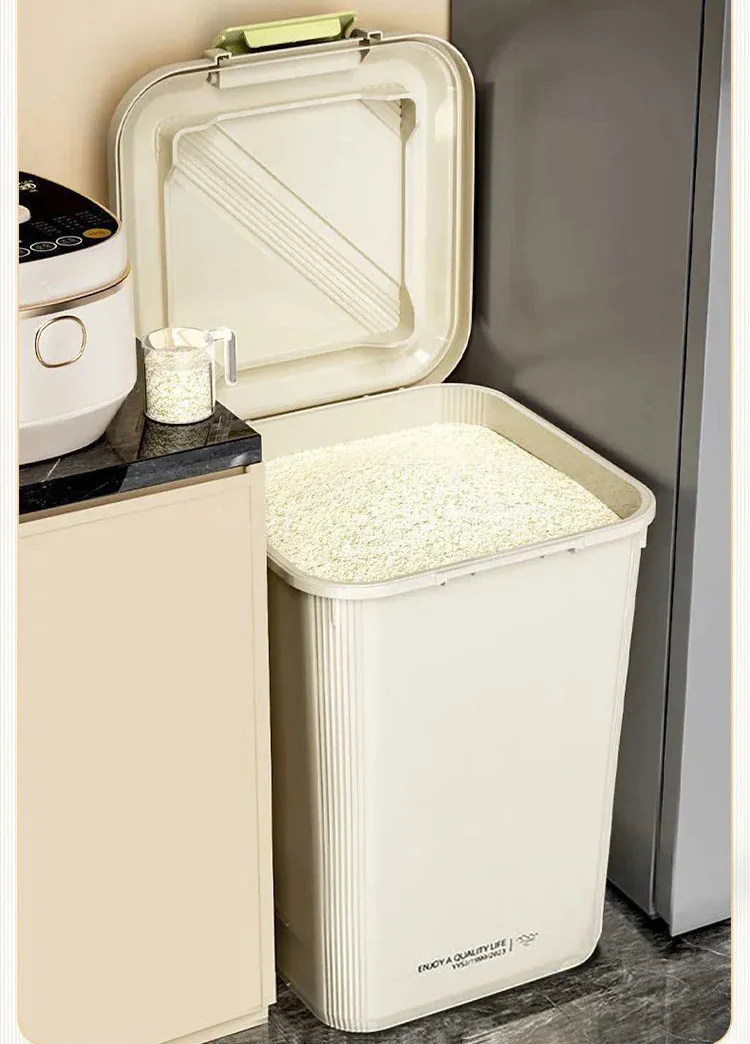 Boîte Conservation Riz 10L Hermétique Anti-Insectes Avec Couvercle