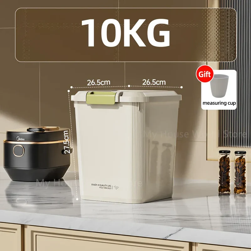 Boîte Conservation Riz 10L Hermétique Anti-Insectes Avec Couvercle