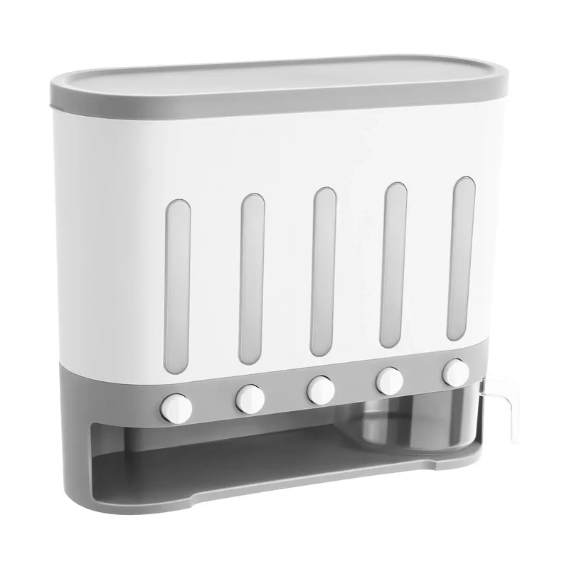 Distributeur Céréales Murale 5 Compartiments en Plastique Empilable
