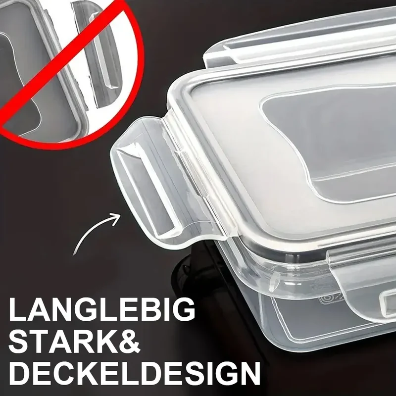 Lot de 12 Boîtes Hermétiques Transparentes avec Couvercle 800ml