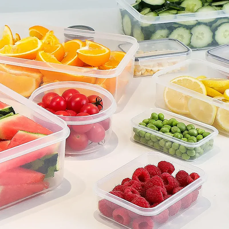 Lot de 12 Boîtes Hermétiques Transparentes avec Couvercle 800ml