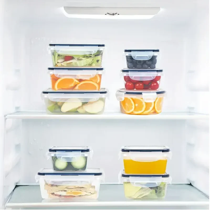 Lot de 12 Boîtes Hermétiques Transparentes avec Couvercle 800ml