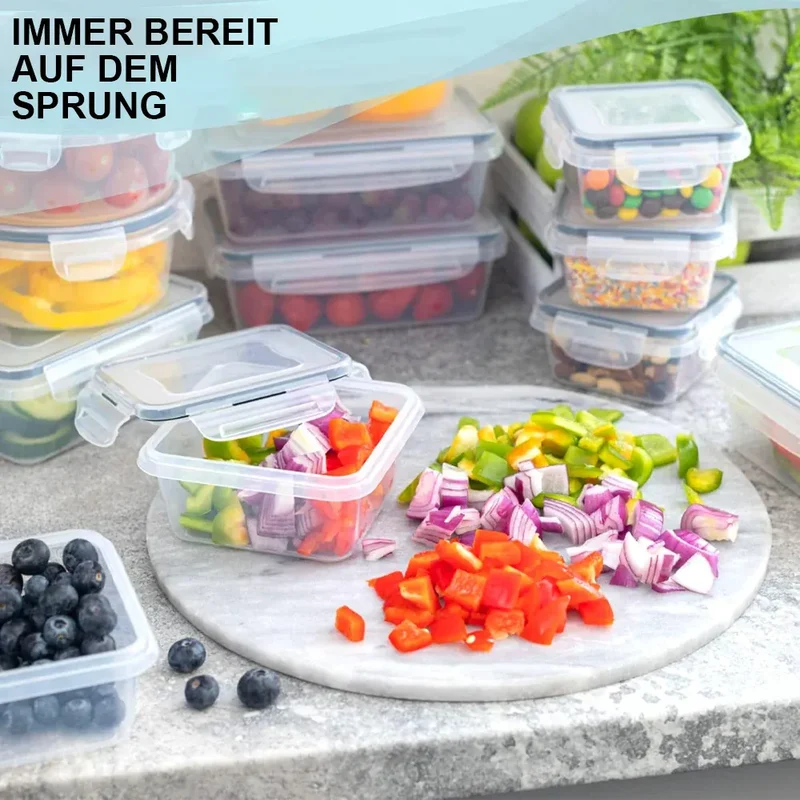 Lot de 12 Boîtes Hermétiques Transparentes avec Couvercle 800ml