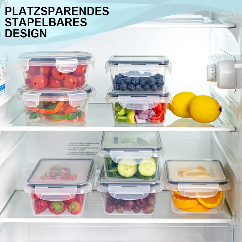 Lot de 12 Boîtes Hermétiques Transparentes avec Couvercle 800ml