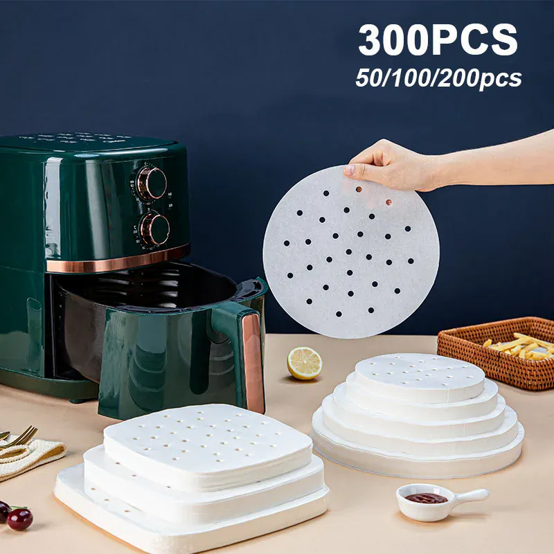 Papier Cuisson Air Fryer Jetable Antiadhésif | Lot de 50 à 300