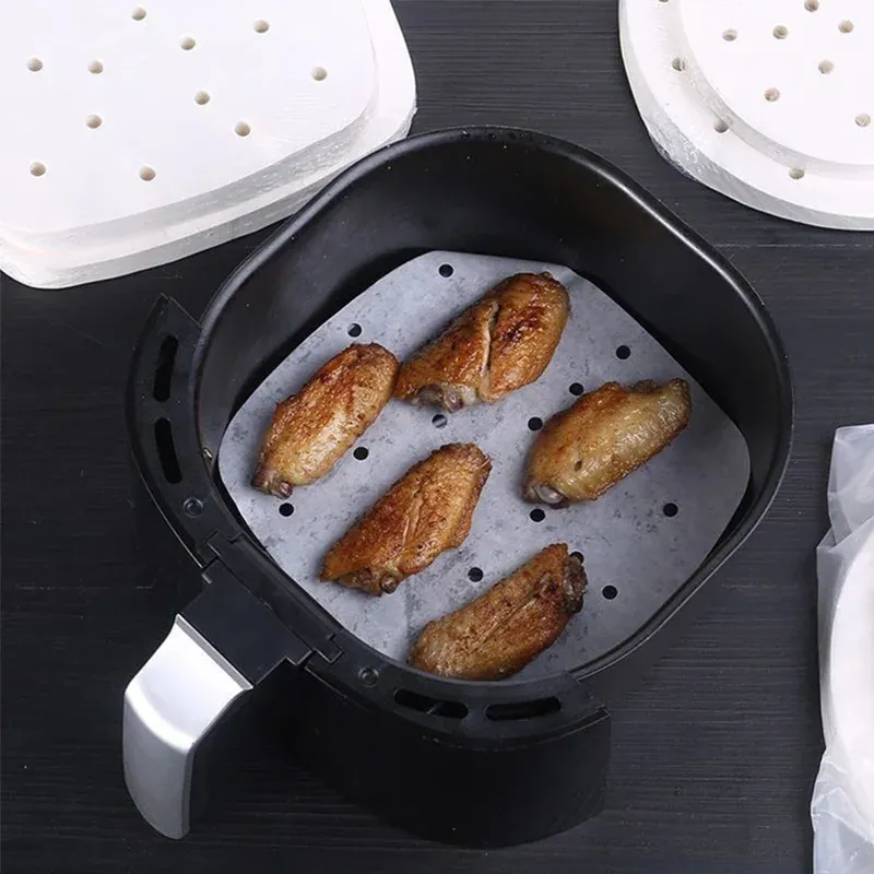 Papier Cuisson Air Fryer Jetable Antiadhésif | Lot de 50 à 300