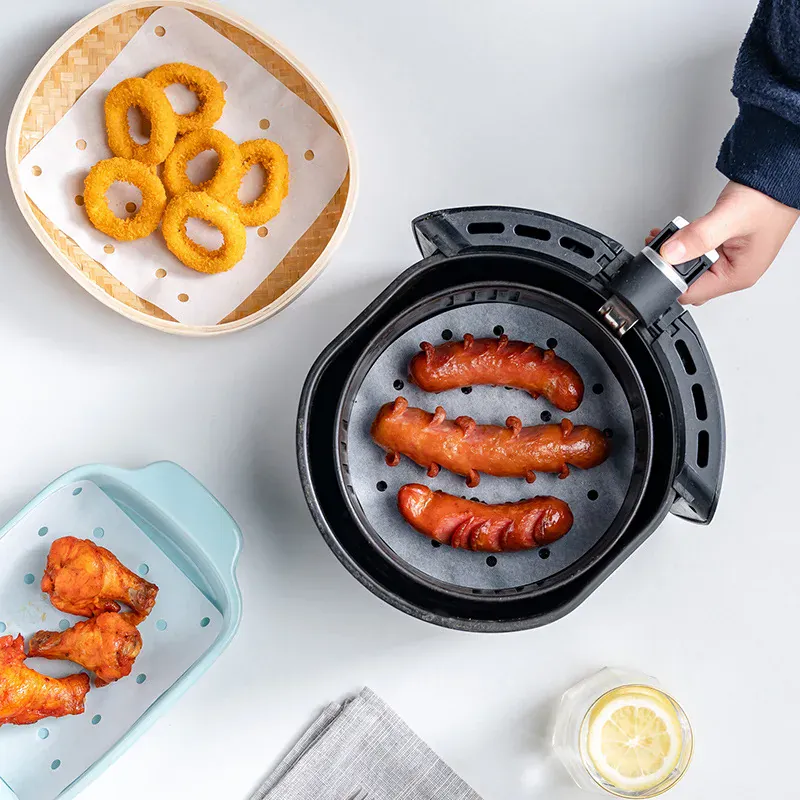 Papier Cuisson Air Fryer Jetable Antiadhésif | Lot de 50 à 300