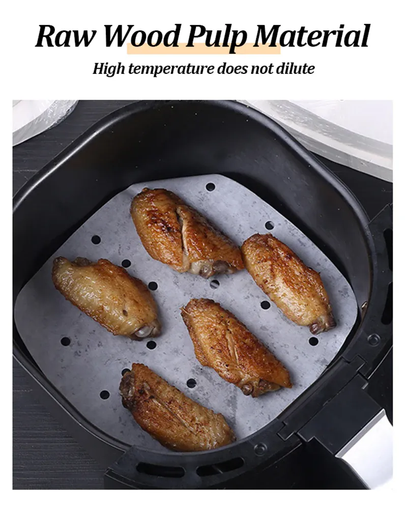 Papier Cuisson Air Fryer Jetable Antiadhésif | Lot de 50 à 300